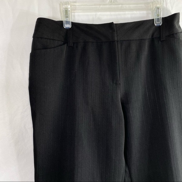 Studio 253 Black Pinstriped Dress Capri Pants - Picture 2 of 6
